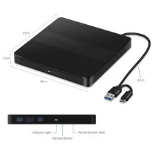2-in-1 USB3.0 Type-C 외부 DVD RW CD 라이터 드라이브 버너 리더 플레이어 CD-ROM DVD-ROM 노트북 데스크탑 PC 용 광학 드라이브 - 알리익스프레스 가격 10,650원