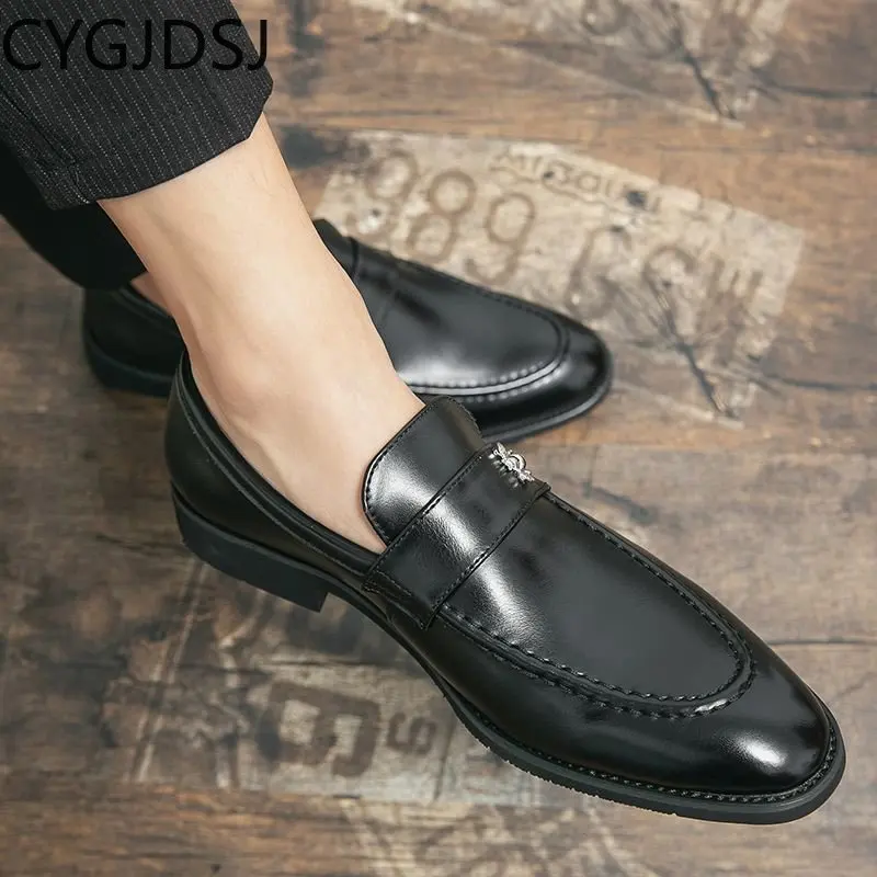 

Туфли-оксфорды мужские без шнуровки, итальянские лоферы, деловой костюм, формальная обувь для офиса, повседневные Формальные туфли, 2024