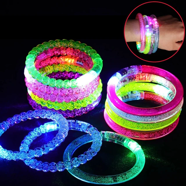 10PCS Flashing LED Party Bracelet Wristband Dance Disco Bangle Light for  Halloween Christmas pulseras luminosas fluorescentes