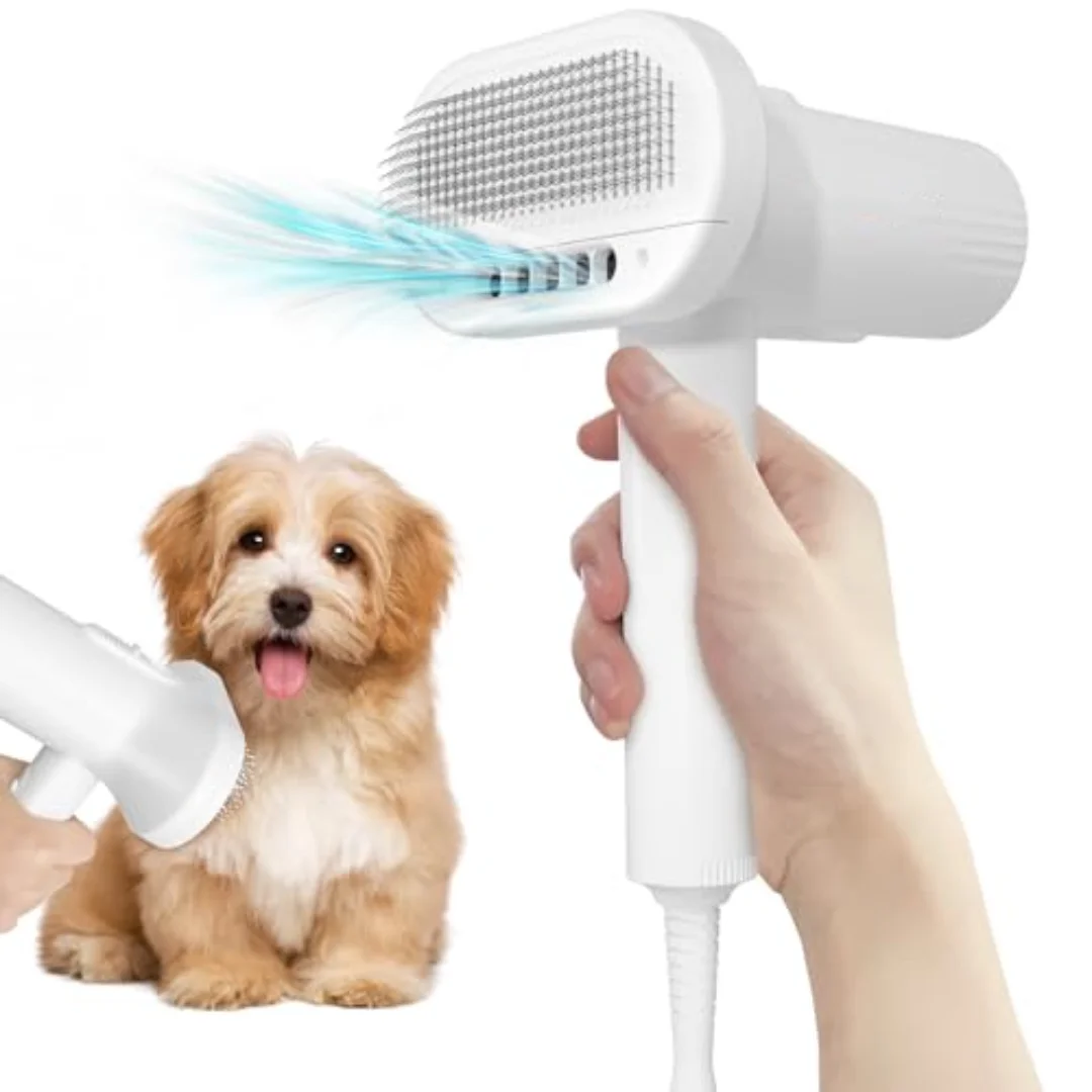 

2in1 Dog Dryer and Brush with Overheating Protection 3 Blowing Modes Dog Grooming Equipment For Pet Hair Blow Dryer