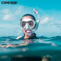 Cressi F1 Snorkeling Set Diving Mask Dry Snorkel Framless Shiny Silicone Scuba for Adults 2