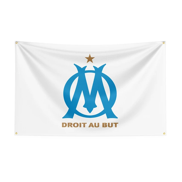 Drapeau Marseille avec œillets en laiton, France, impression de