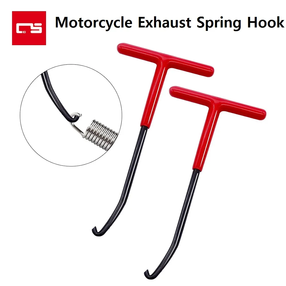 1pc Motorcycle Exhaust Spring Hook T Shaped Handle Exhaust Pipe Spring Puller Installer Hooks Repair Tool for Springs Removal motorcycle exhaust pipe spring puller hook stainless steel exhaust pipe brake spring hook removal tool universal parts