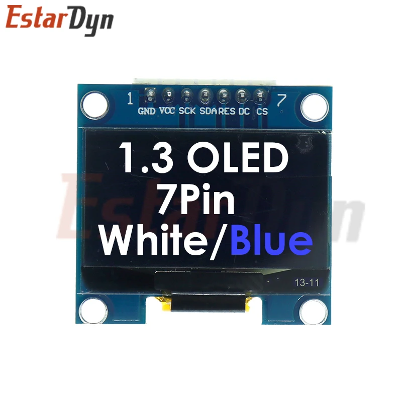 1.3 inch OLED RoHS Module 2.54mm Connecting Terminals SPI/IIC I2C Communicate White/Blue Color 128X64 1.3\