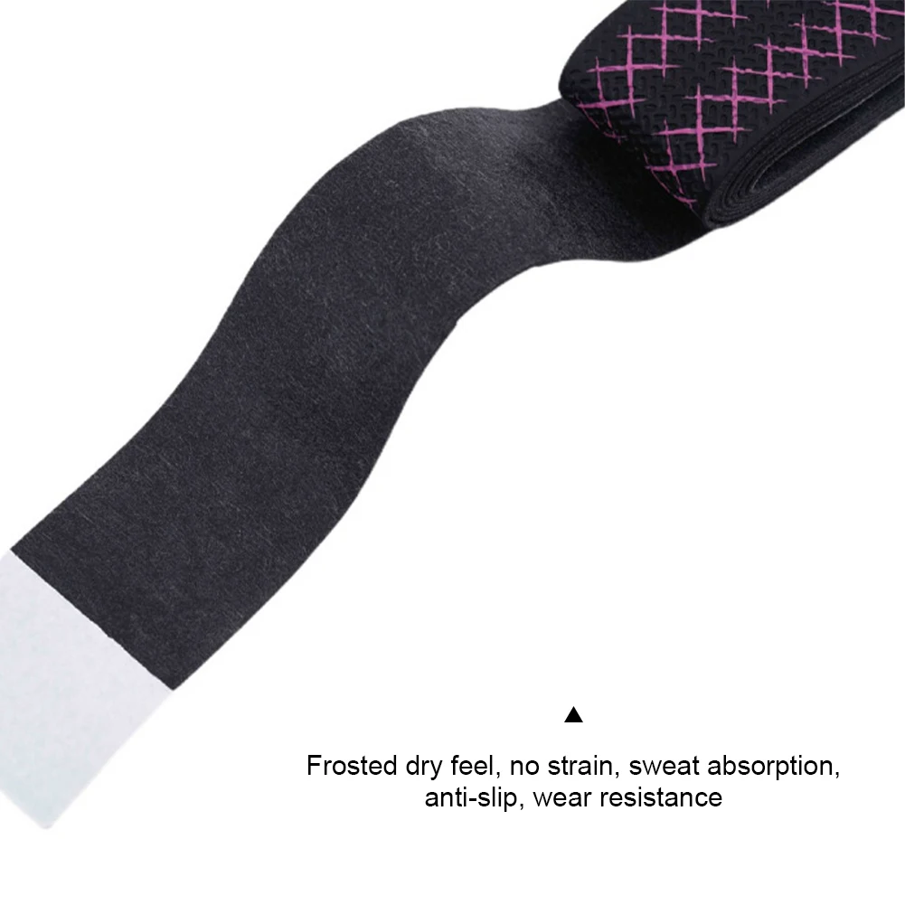 1Pc PU Leather Shock-proof Embossing Racquet Handle Grip Anti-Slip Slingshot Racket Fishing Rod Winding Band Sports Handle Grip