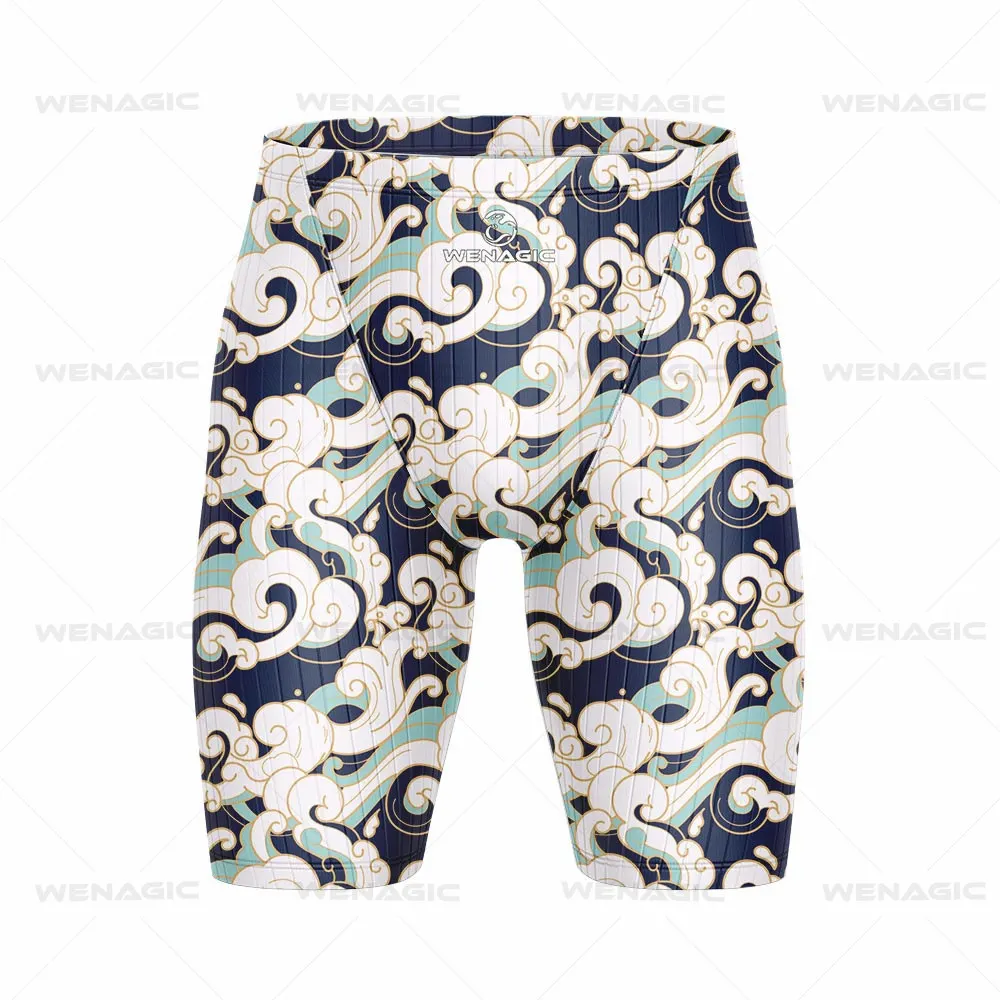 New Men Swim Jammer Swimming Trunks Professional Swim Surf Trunks Summer Beach Lycra Quick Dry Uv Protection Gym Tights Shorts