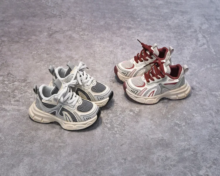 Jungen Mädchen Laufschuhe Mesh Atmungsaktive Kinder Turnschuhe Dicke Weiche Sohle 2025, Neue Mode Kinder Sport Schuhe für Studenten Trend – Detail 4