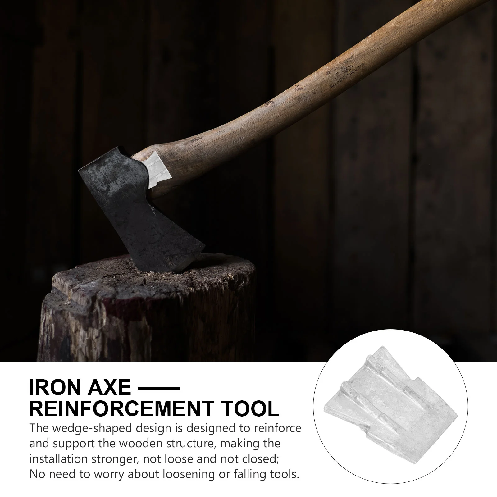 4Pcs Kloofax Iron Wedge Hammer Handle for Axe Tool Hammer Installation Accessories Multifunctional Iron Wooden Axe Handle Wedges 4