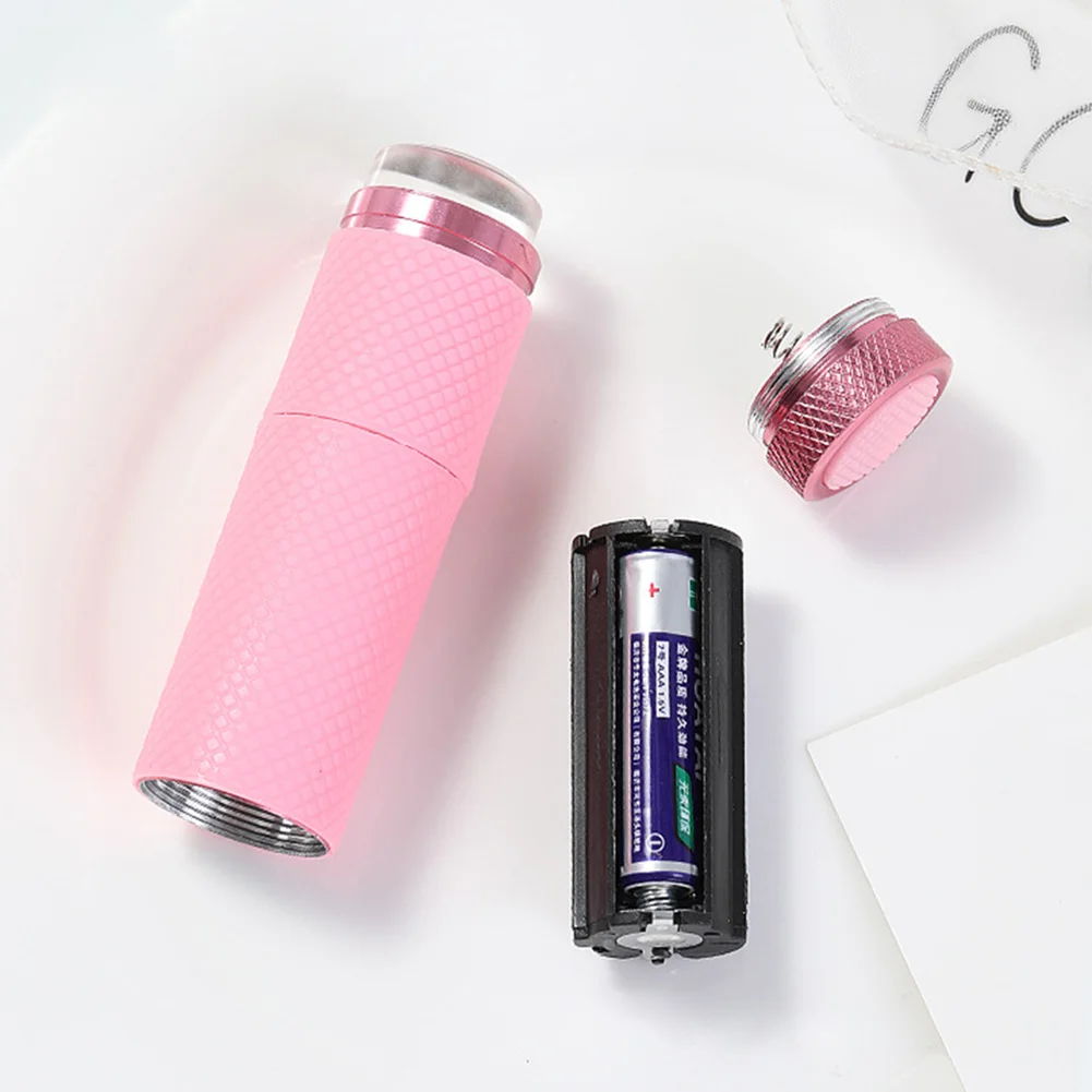 휴대용 LED 라이트 네일 드라이어, 미니 UV 9 LED 네일 드라이어, 손전등 아트 도구, 라이트 배터리 없음