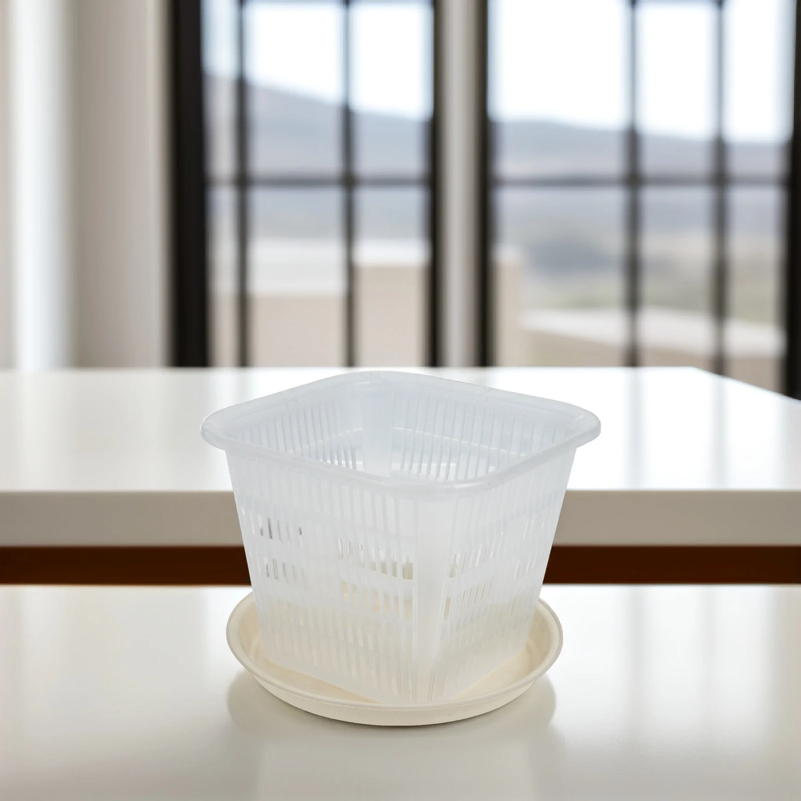 Kit 24 Vasos Suspensos Para Orquídeas CHTASO 20cm - Transparentes Com Bandeja E Gancho