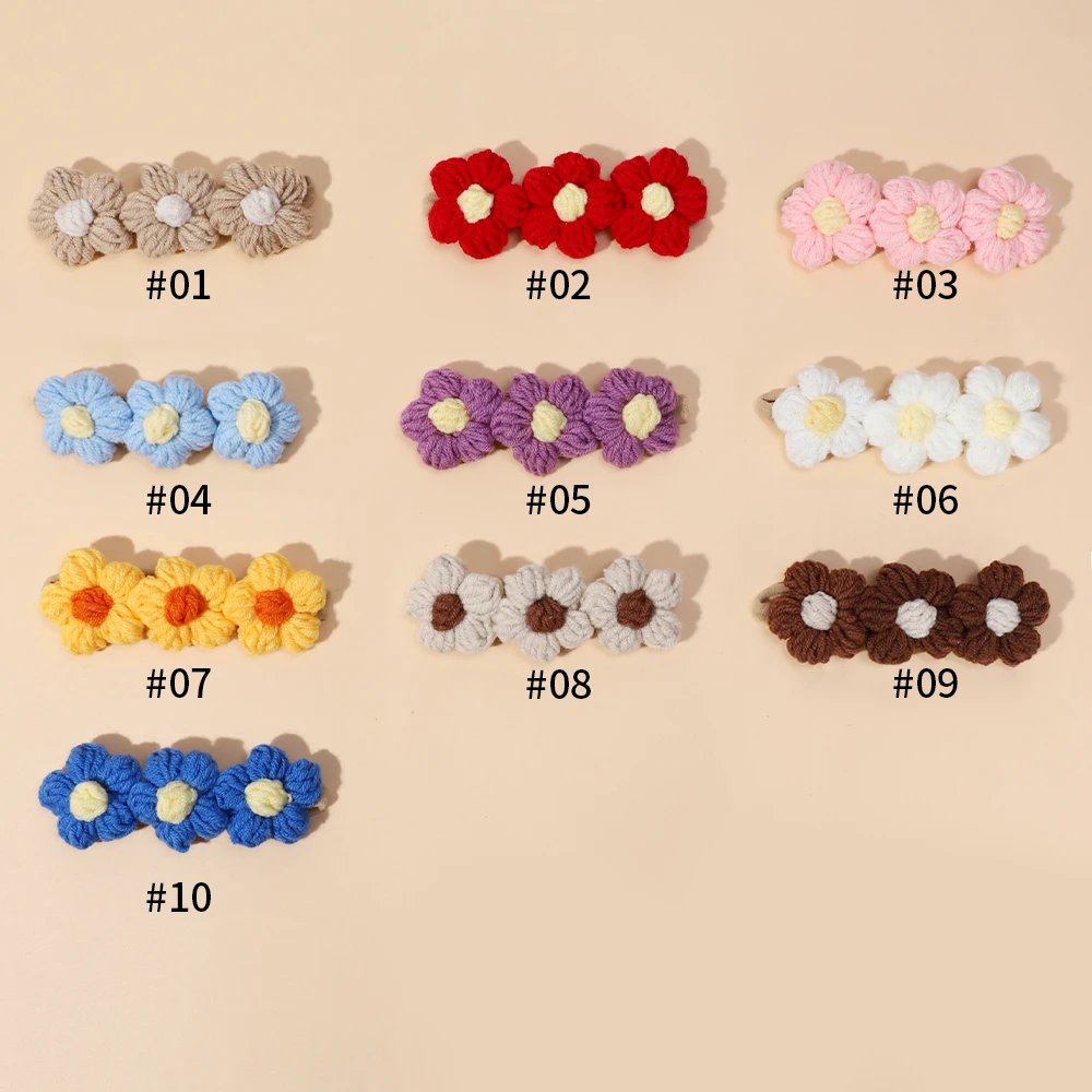 Children's Wool Flower Hair Bands for Baby Girls Cute Girls' Baby Headbands Headwear Hair Bands for Kids Hair Accessories Gifts 6