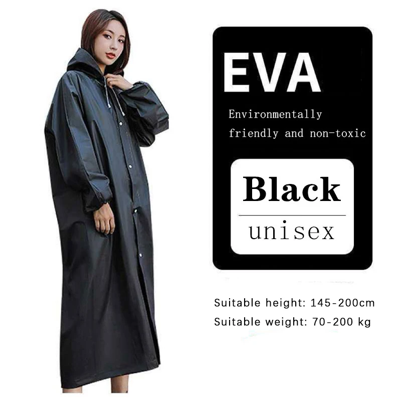 Waterproof raincoat -Eva material provides all-weather protection-reusable for hiking, camping, touring, cycling