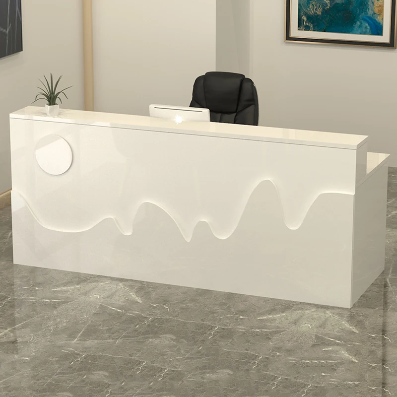 Retro Beauty Reception Desks Counter Storage Aesthetic Mostrador Commercial Furniture