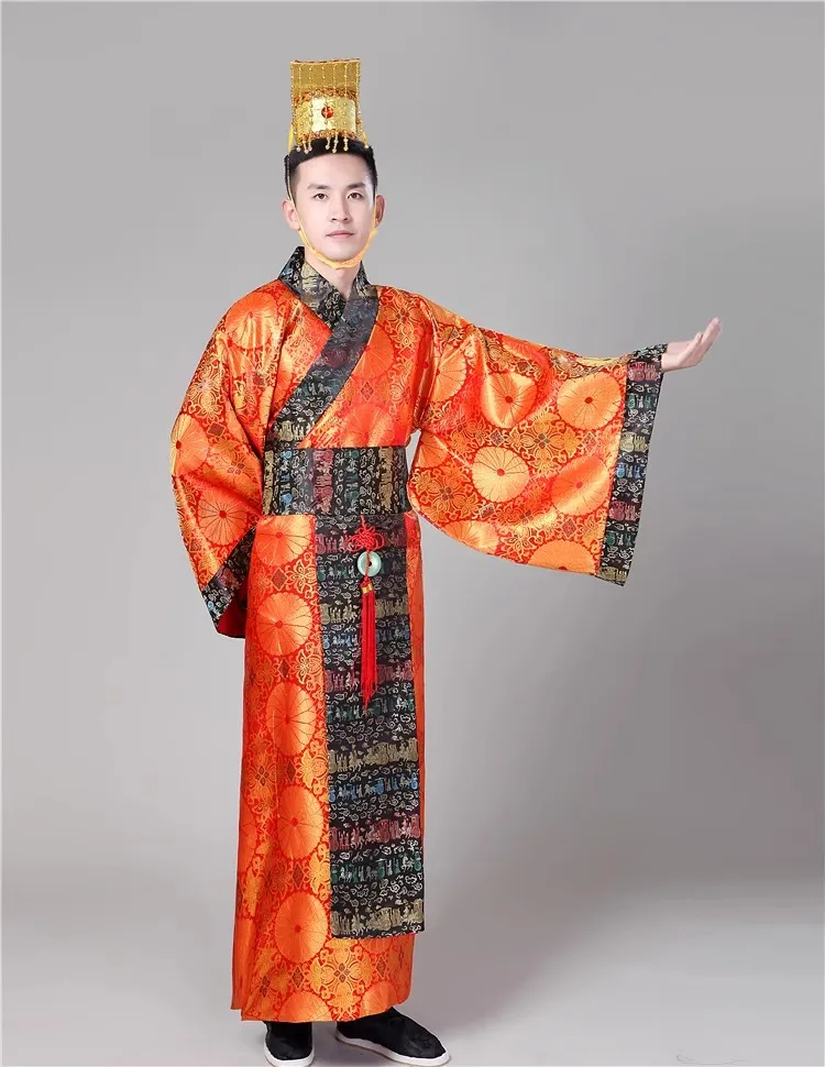 Chinese Emperor costume Sovereign dress Hanfu Ancient King Tang Men Stage Incldue Hat