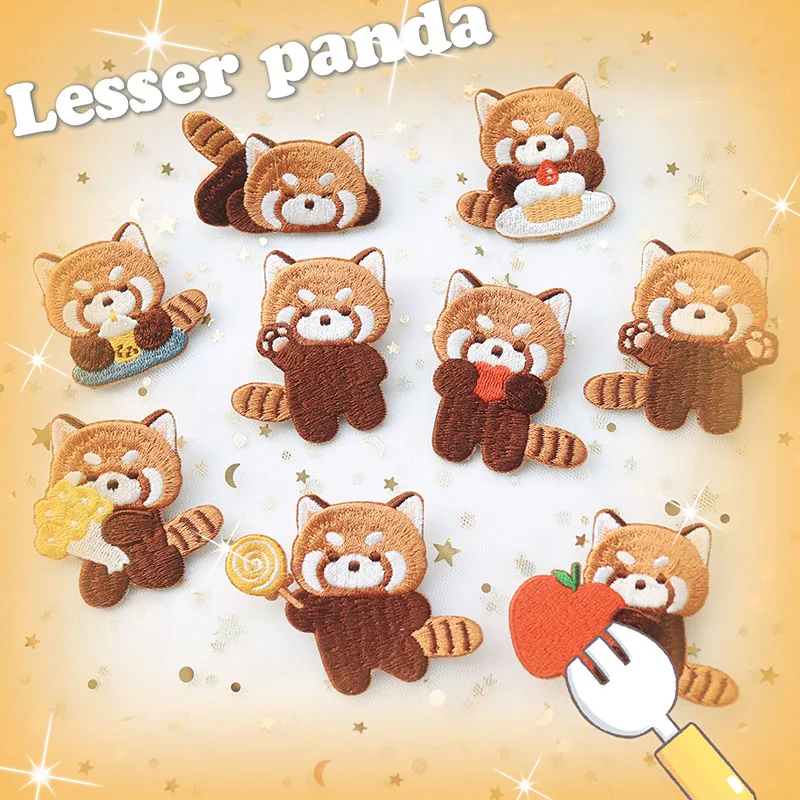 Toppa Ricamata A Forma Di Panda Rosso – Con Colla Termoadesiva, Per Vestiti, Borse E Fermagli, 8 Cm