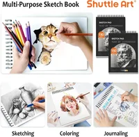 9"x12" sketchbook, 260 sheets (68 lb/100 g/m²) drawing pads, 2 packs, 130 sheets each, spiral bound sketchbook 2