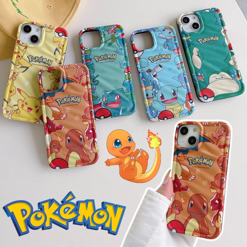 Pokemon Pikachu Charizard Snorlax Squirtle Bulbasaur Case Per Iphone 11 12 13 14 Pro Max Promax Soft Cartoon Cover Antiurto