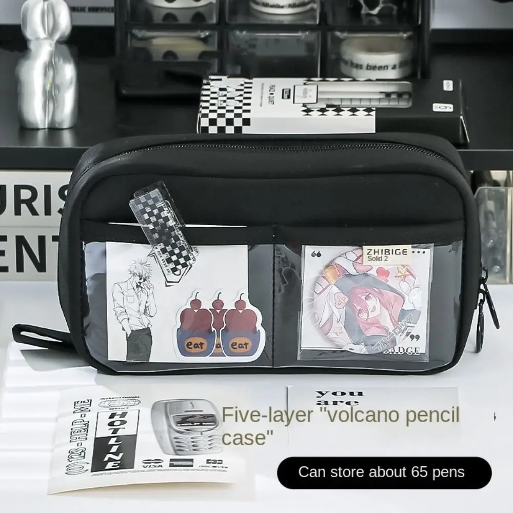 

Пеналы большой емкости, чехол для ручек, с рисунком, с несколькими карманами