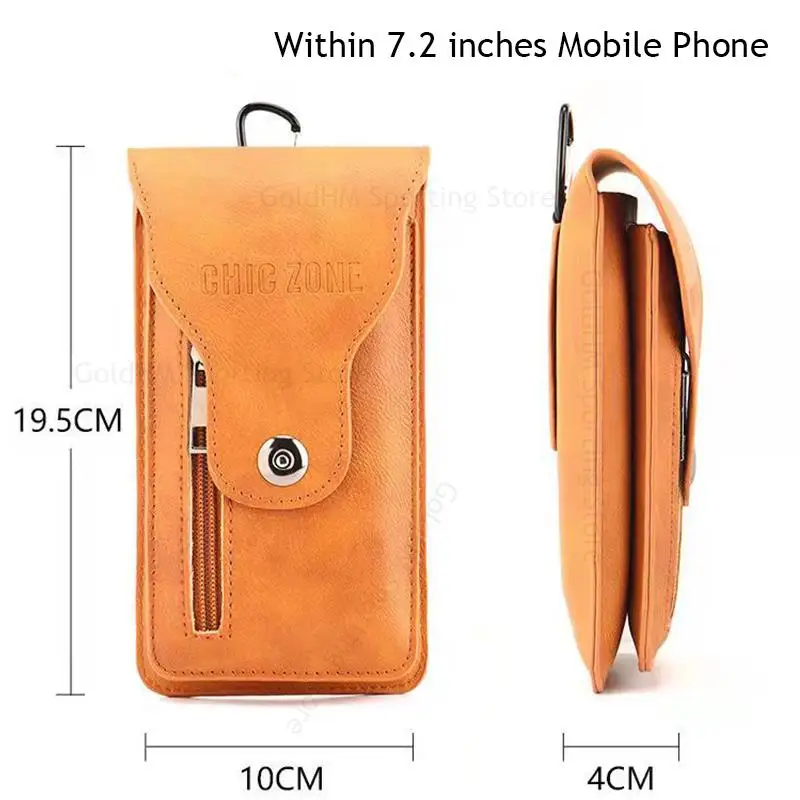 Leather Flip Case Waist Bag For Honor 90 Lite 80 GT 80SE 70 Lite 60 SE 50 Pro 20 30 Pro Plus Cover Wallet Card Slot Phone Pouch