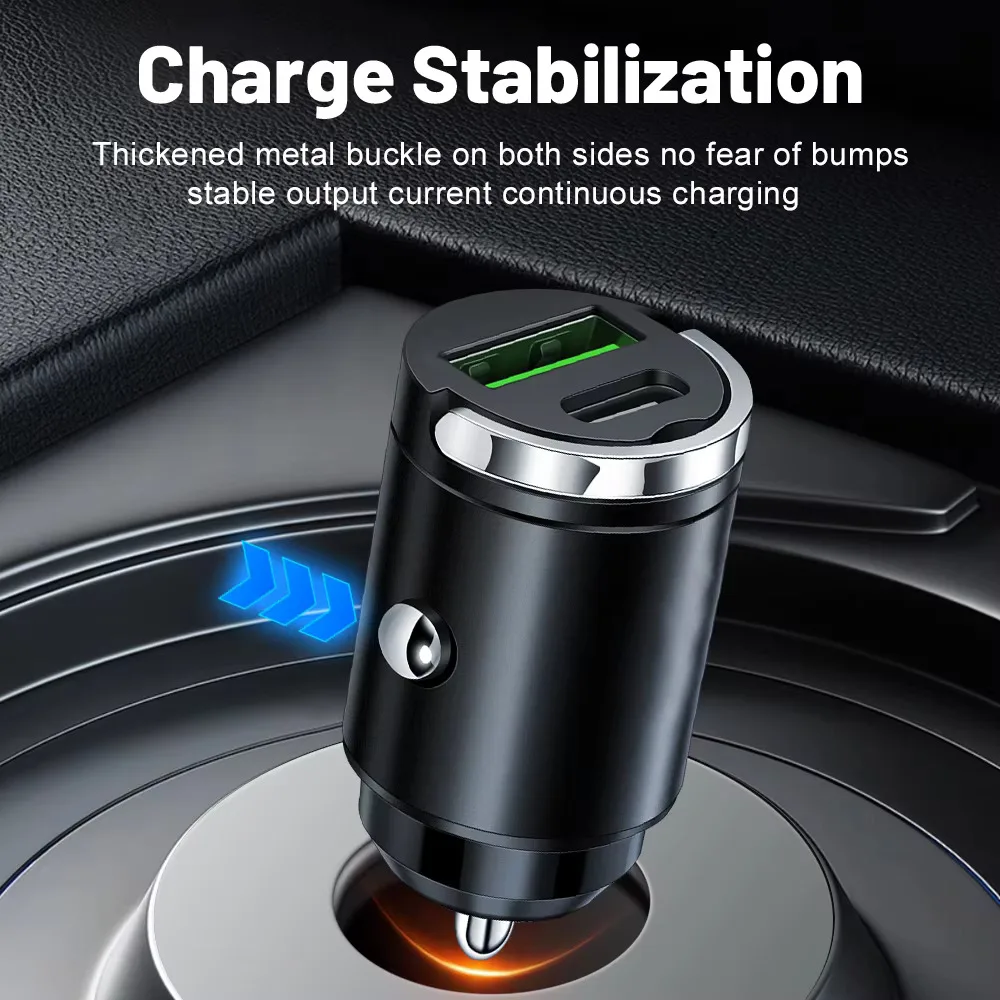 100W Car Charger Lighter PD Fast For IPhone Mini USB Type C Mini Car Phone Charger For Samsung Huawei xiaomi
