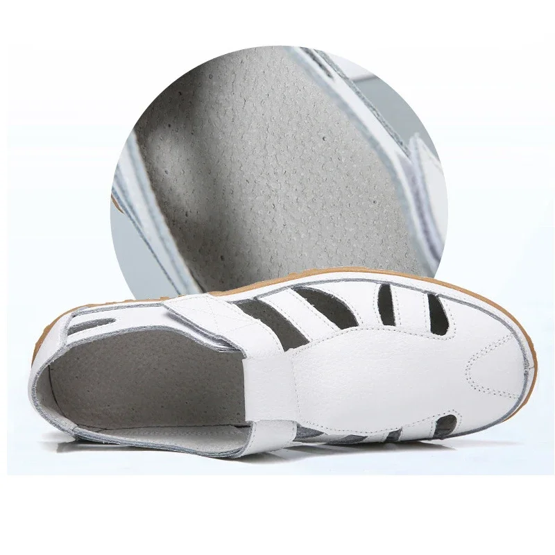 TIMETANGHollow Woman Shoes Genuine Leather Women Flats Summer Women's Loafers Breathable Beach Female Shoe Large Size 35-42E357