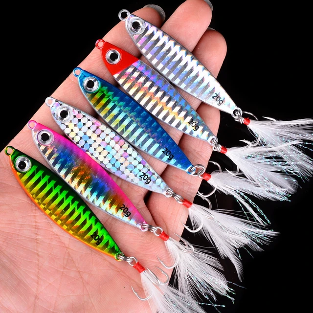 6pcs Metal Jig Jigging Spoon Lure Vertical Diamond Jig Long Casting  Saltwater Surf Fishing Mackerel Striper