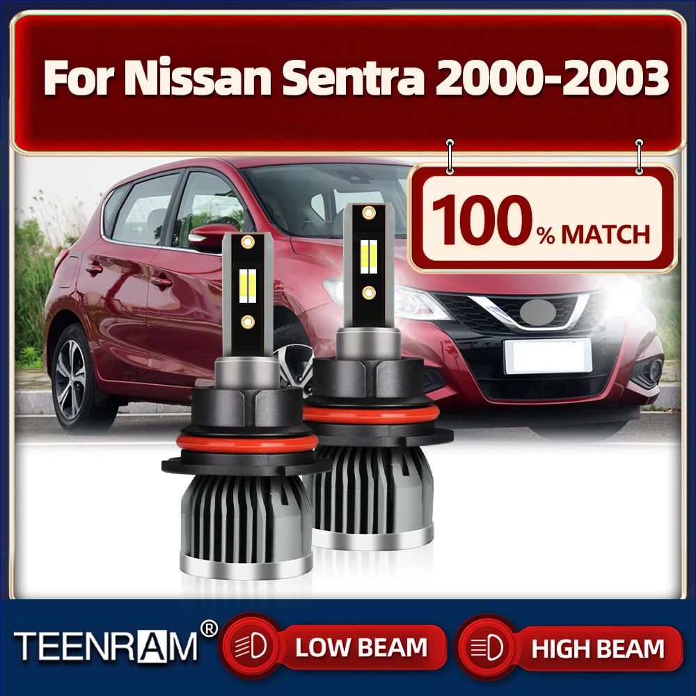 Car LED Headlight Bulbs With Canbus 40000LM High Low Beam Car Lights 6000K White 12V For Nissan Sentra 2000 2001 2002 2003