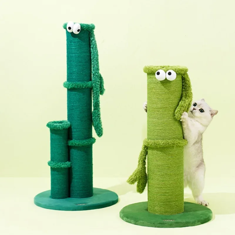 

Bamboo Cat Scratching Post Cat Toys Cat Climbing Frame Claw Grinding Sisal Resistant Scratching And Biting Chips Toys Supplies