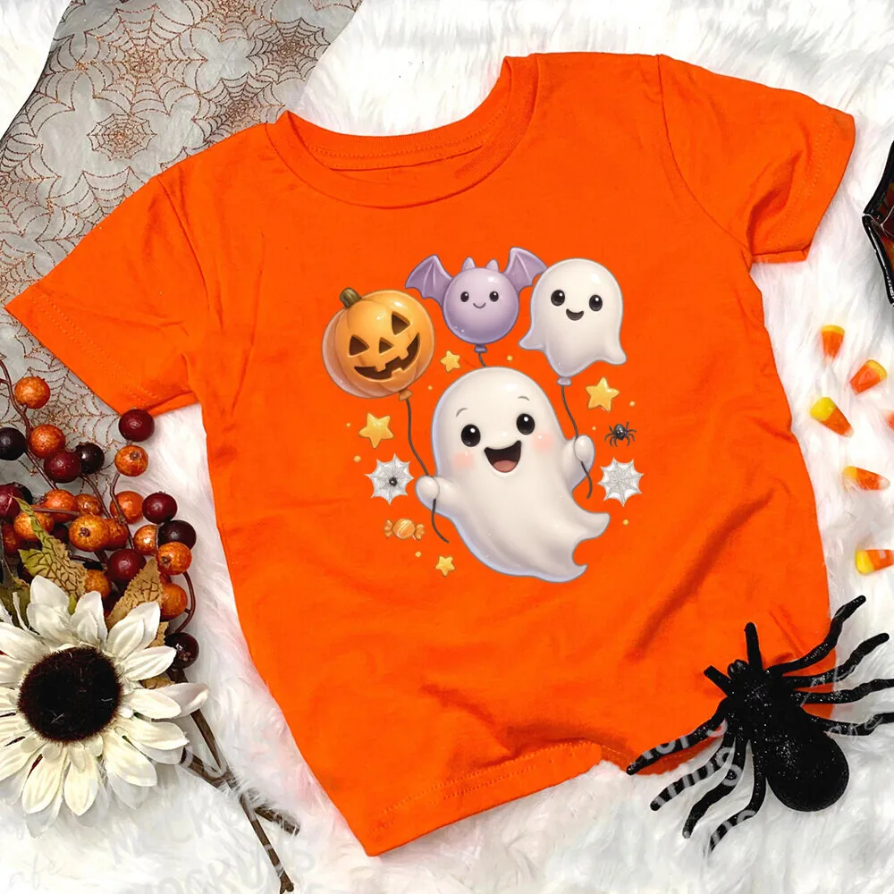 Happy Halloween Kinder T-Shirt Süßes Halloween Kürbis Shirt Jungen Mädchen Orange T-Shirt Kleidung Halloween Party T-Shirts Outfits – Detail 6