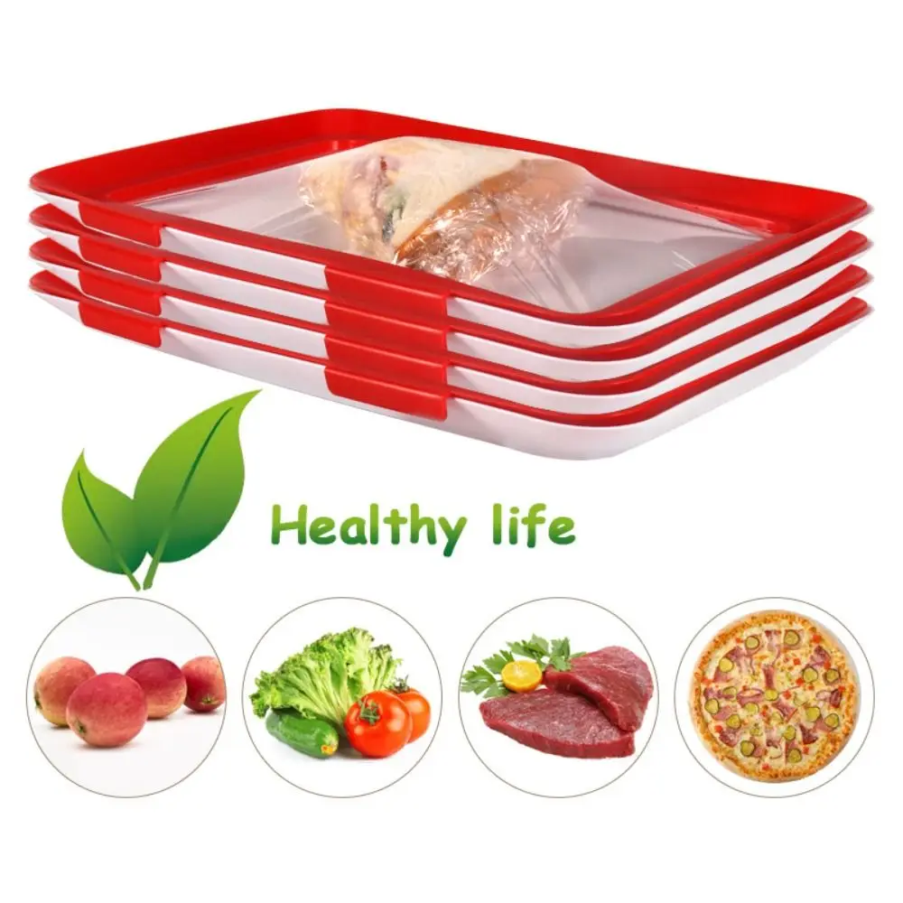 Creative Food Preservation Tray 30*21cm Reusable Fresh Storage Container Stackable BPA-free Plastic Meal Prep Containers 6