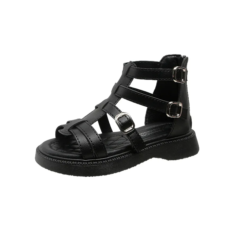 

2023 Summer New Girls' Roman Sandals Fashion Children's Soft Sole Princess Sandals Student Soft Non-slip Casual Shoes H734