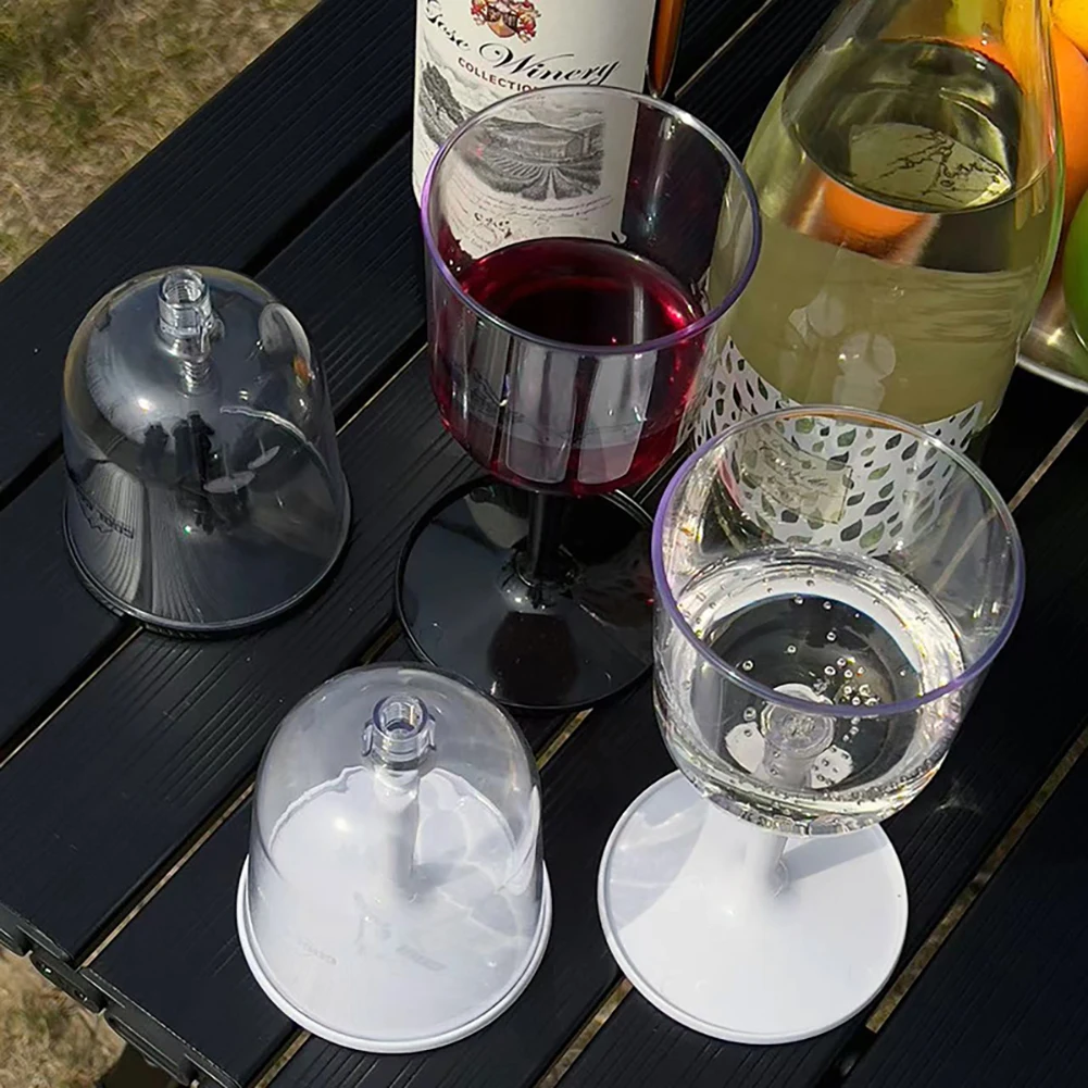 Resin Collapsible Wine Glass Portable Detachable Plastic Wine Glasses Lightweight Fall Resistance Reusable for Camping Outdoor