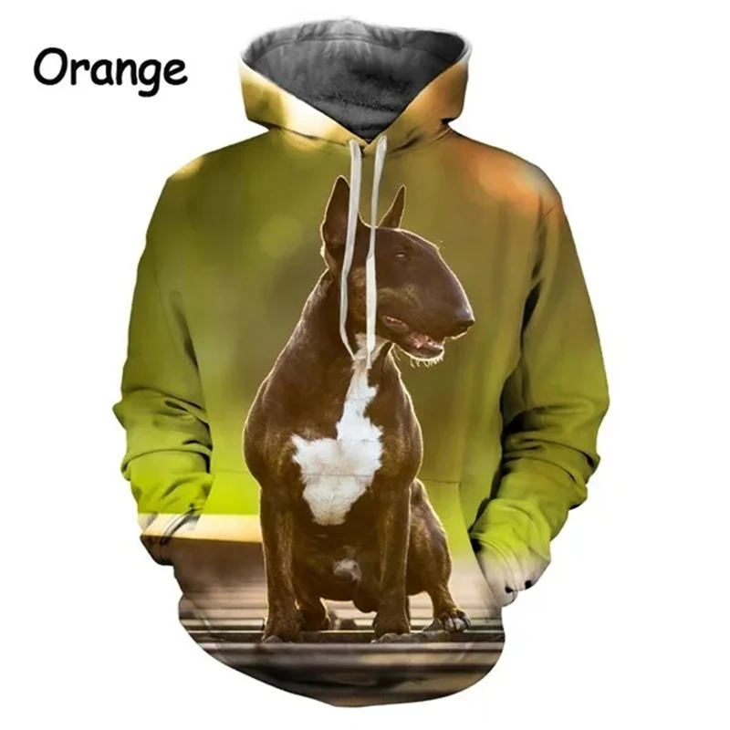 La última sudadera con capucha con gráfico 3D de Bull Terrier, sudadera con capucha de manga larga con diseño de perro, jersey de otoño, sudadera con capucha de gran tamaño y alta calidad