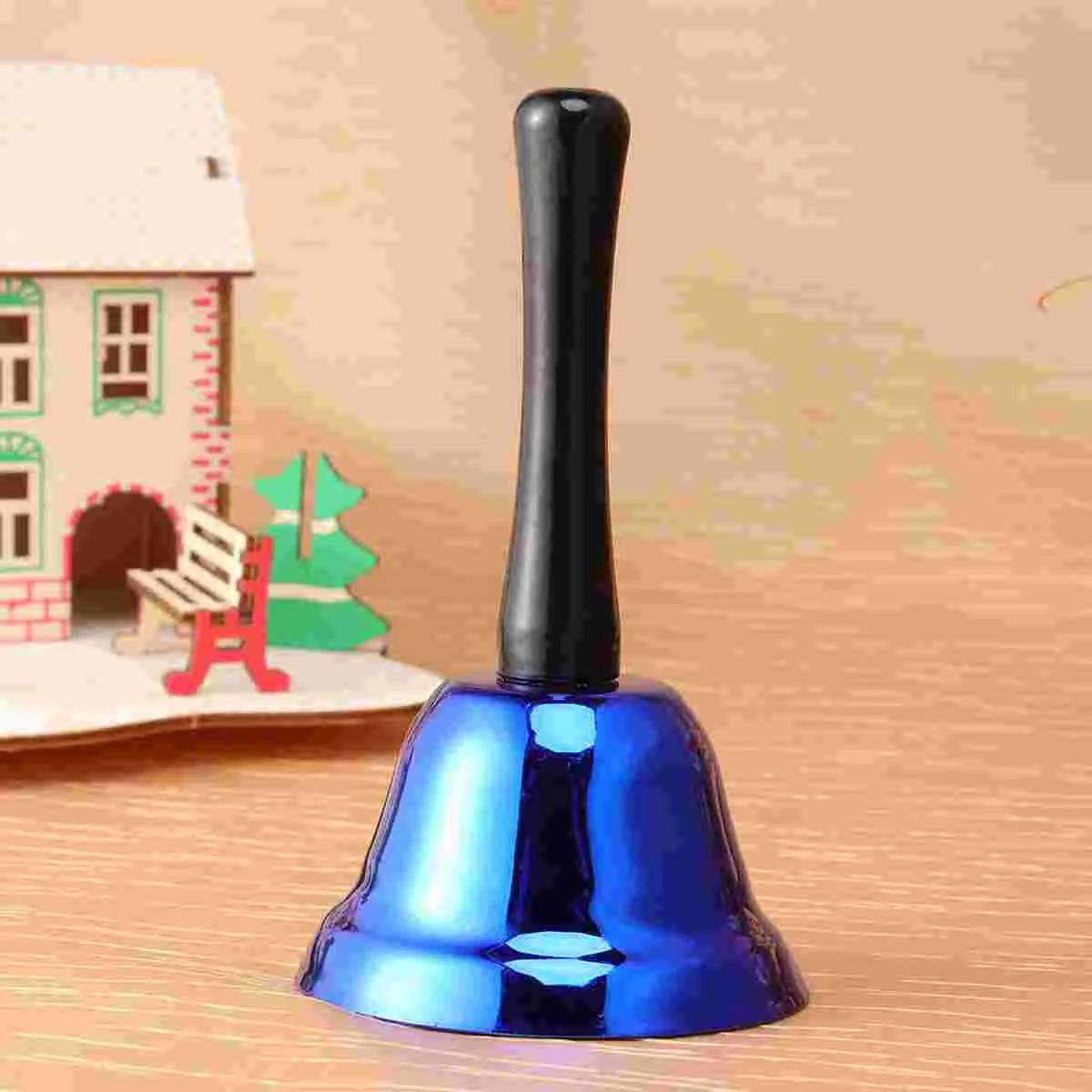 1Pc Metal Hand Bell Toy Portable Handbell Hand Percussion Bells Musical Instrument Toy Blue
