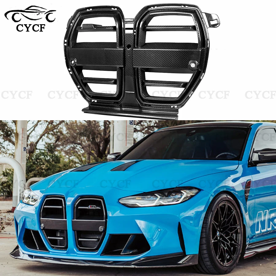 

For BMW M3 M4 G80 G82 G83 2020+ grille Dry Carbon Fiber Car Front Bumper Air Intake Grills Bumper Air Intake Grill body kit