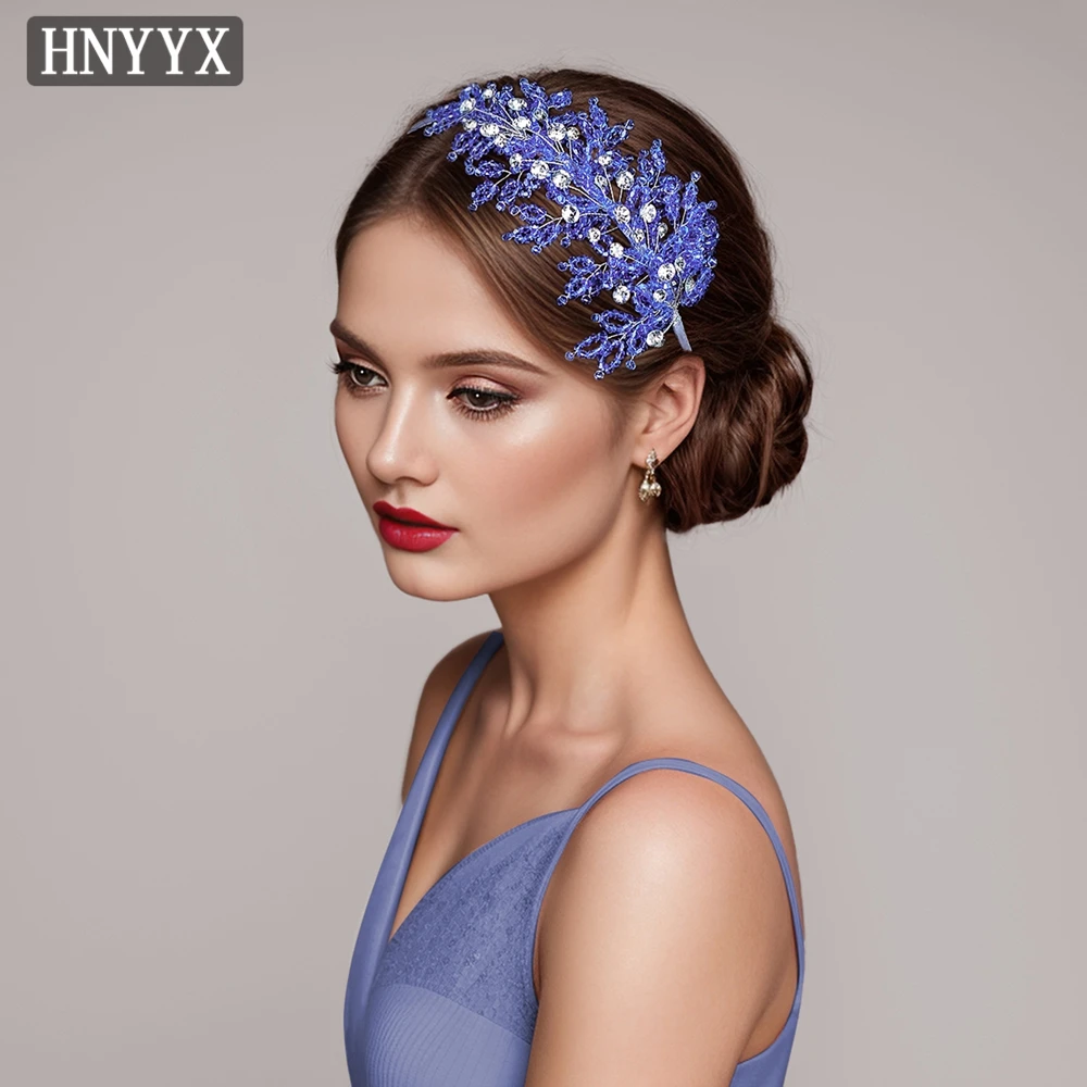 HNYYX Korean Luxury Crystal Headband Geometric Beaded Non Slip Headwear Princess Party Head Hoop Bridal Hair Accessories A193