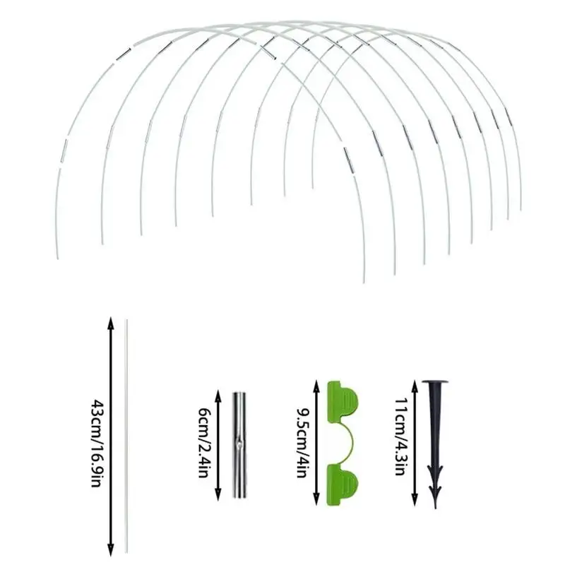 Greenhouse Hoops Long Greenhouse Hoops Grow Tunnel Garden Bed Stakes Handmade Plant Support Garden Stakes Supplies Hoop