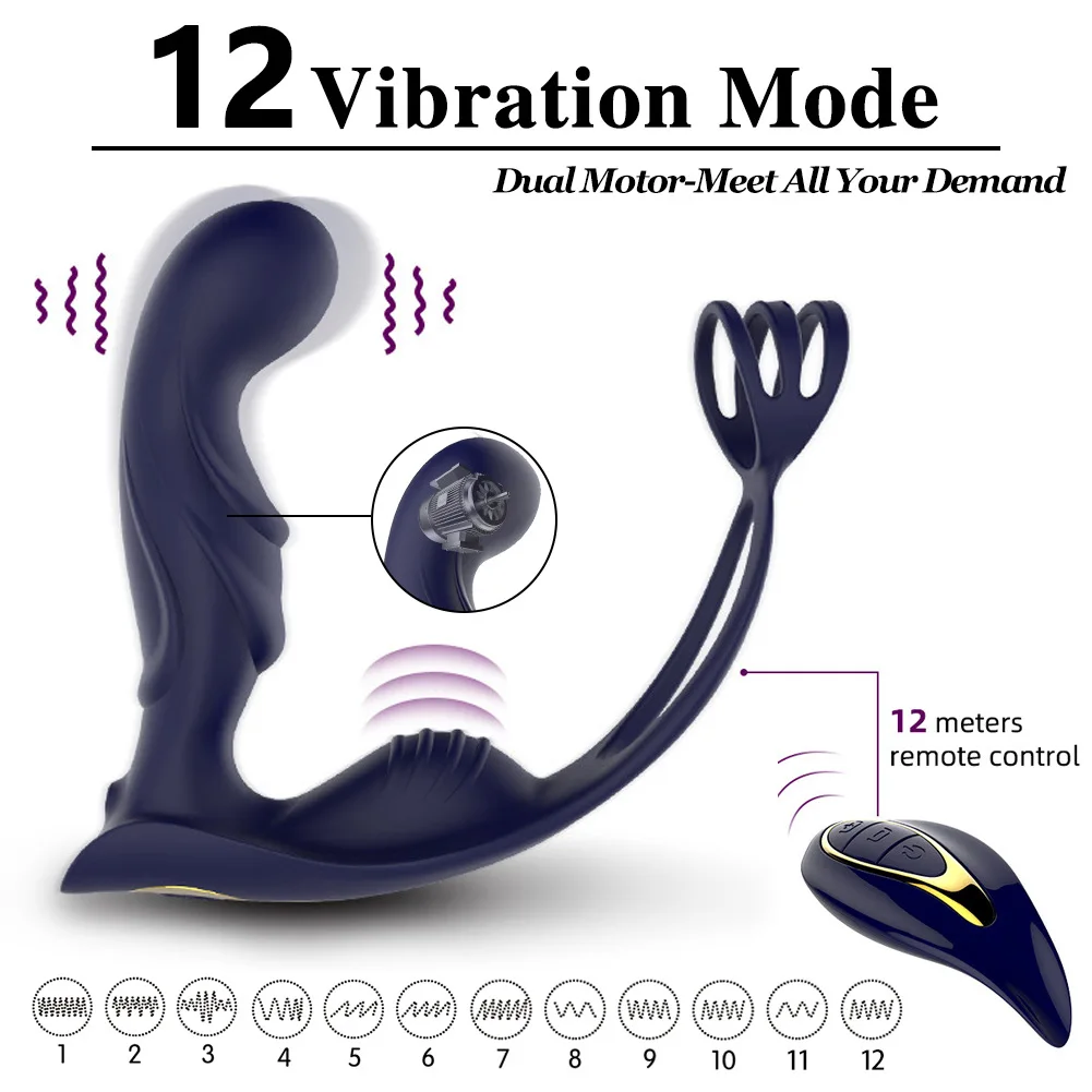 Men Prostate Vibrator Massager Penis Testicular Stimulation Delayed Ejaculation Silicone Masturbator Couples Adult Sex Toys 18 S25d1254b3a514998bd751026c06e35c2E
