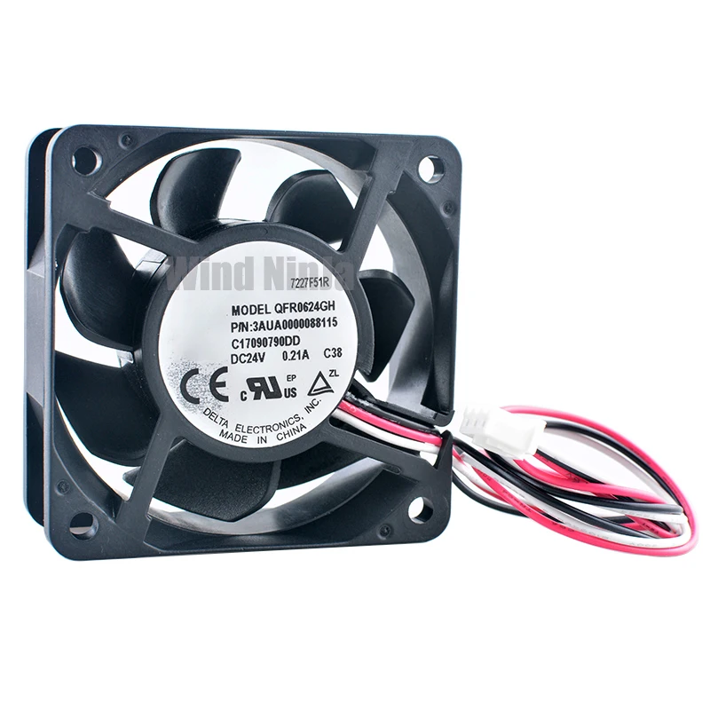 QFR0624GH 3AUA0000088115 6 см 60 мм вентилятор 60x60x25 мм 24 В постоянного тока 0,21 а 3-контактный Вентилятор охлаждения с двумя шарикоподшипниками для преобразователя частоты