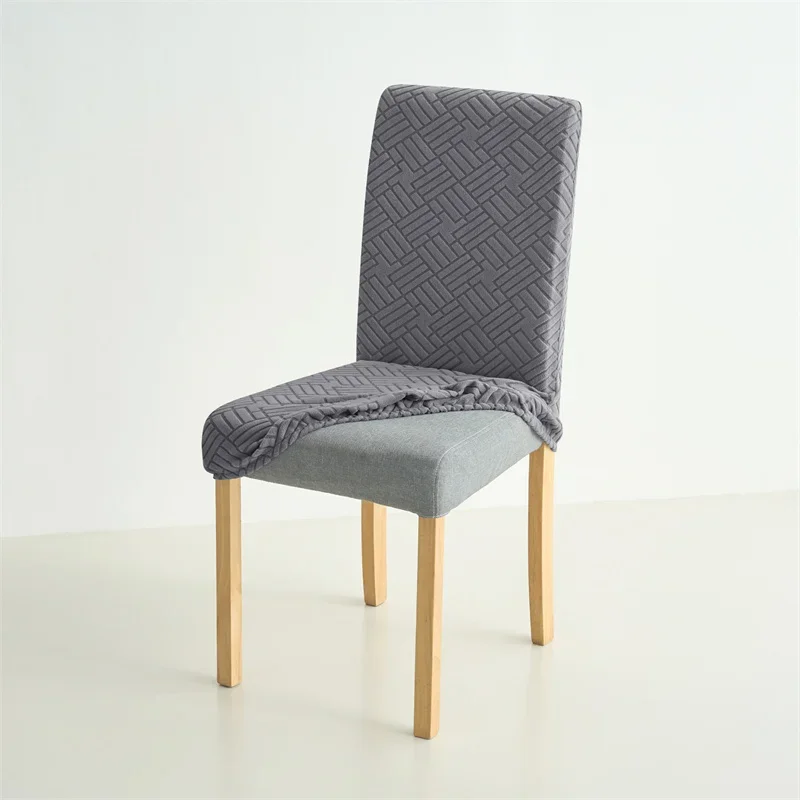 Jacquard Dining Room Chair Covers 1/4/6pcs Stretch Banquet Chair Cover Adjustable Removable Seat Slipcovers for Home Wedding