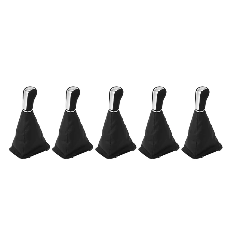 

5X 5 Speed Car PU Leather Gear Shift Knob Shifting Gear Cover Shift Gear Boot For Toyota Avensis T25 MK2 II 2003-2009