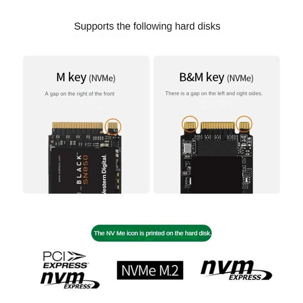 582M 마그네틱 M.2 2230 NVMe SSD 인클로저 10Gbps USB-C 3.1 - NVMe PCI-E(실버 그레이)