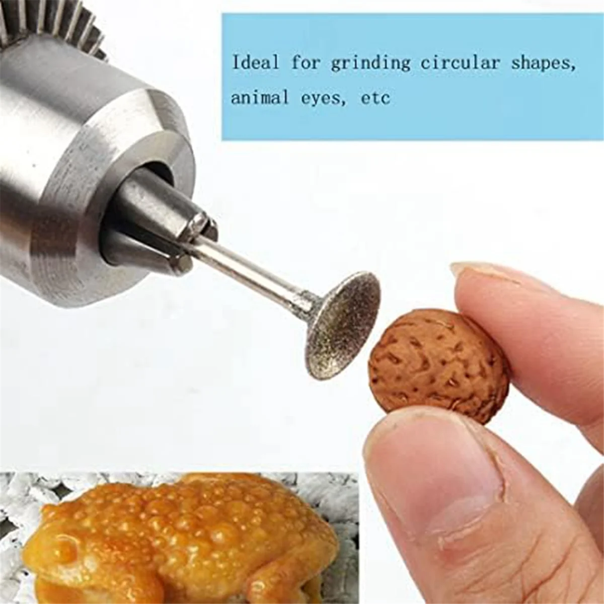 Bowl Shape Diamond Grinding Burr Fits for Rotary Tool Includes for Dremel with 2.35mm Shank 12pcs