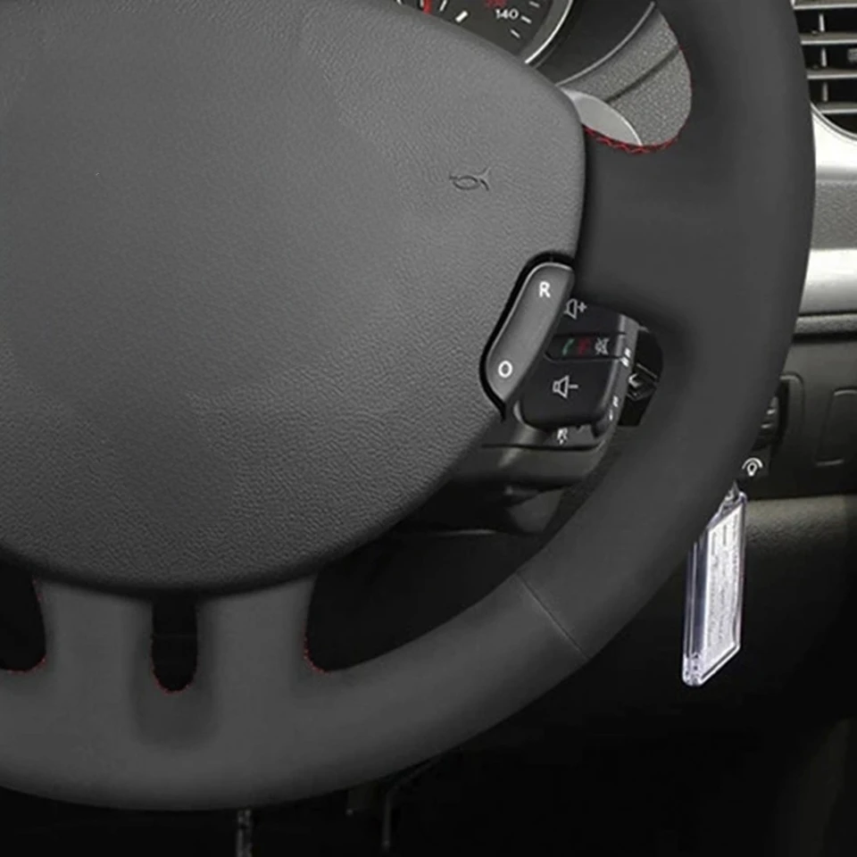 Auto Stuurhoes Voor Clio 3 2005-2013 Zwart Kunstleer Handgestikt Zachte Auto Stuurhoes Stuurwiel Hoes (Kleur : Yellow Thread Auto Stuurhoes Voor Clio 3 2005-2013 Zwart Kunstleer Handgestikt Zachte Auto Stuurhoes Stuurwiel Hoes (Kleur : Yellow Thread