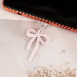 Korean Cute Bowknot Pearl Phone Dust Protection Stopper Accessory (For Type - C)