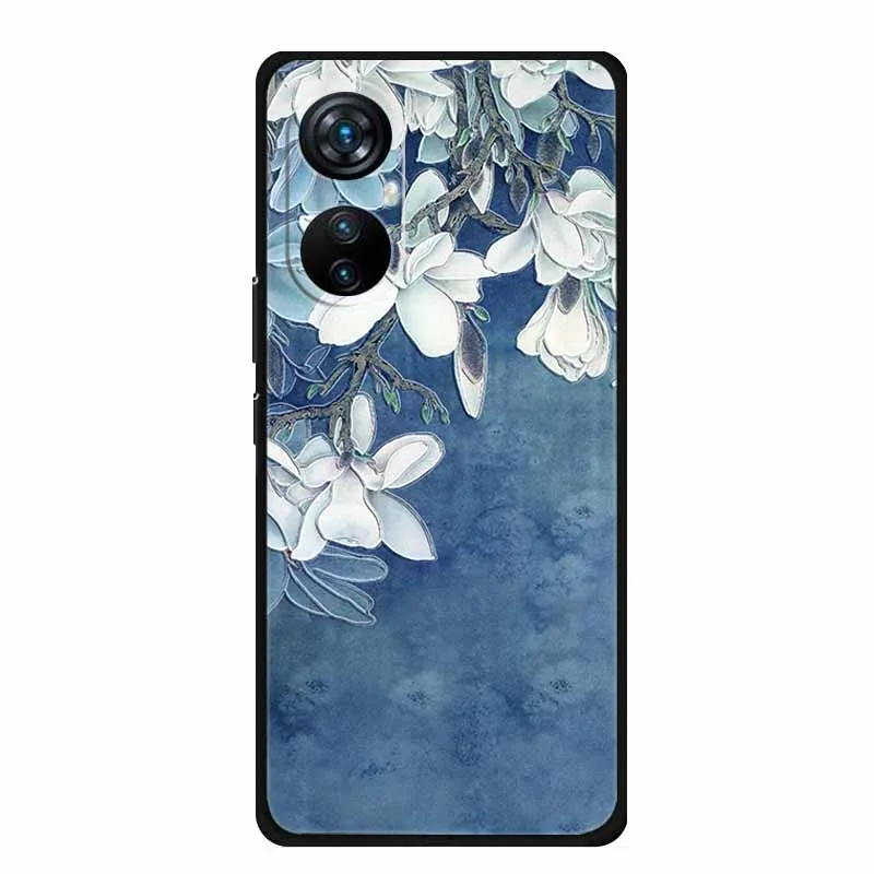 Elegant 3D Relief Emboss Black Silicone Soft Back Case