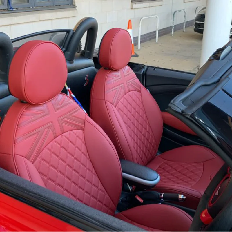 자동차 시트 커버 미니 쿠퍼 R56 R50 R53 HATCHBACK R55 CLUBMAN R57 R58 R59 ROADSTER R60 COUNTRYMA 2000-2016 용 보호 쿠션