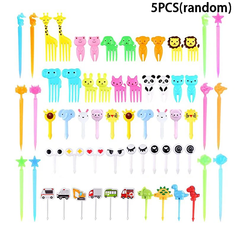 Animal Fruit Fork Cartoon Kids Cake Fruit Toothpick Bento Lunch Bento Accessories Mini Food Grade Plastic Party Decoration Gift images - 6