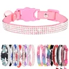 Small Cat Collar Rhinestone Breakaway Shiny Pet Goats Necklace Collier Chain Quick Release Safety Soft Suede Luxury for Kitten 4