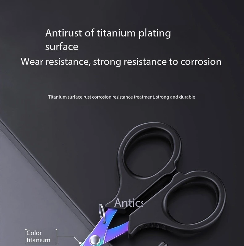 Description Picture 6 of itemTitanium Plated Fishing Scissors, Teeth, Sharp, PE Line, Lead Skin, Fishing Line, Slip Rope, 402 Stainless Steel Multifunctional